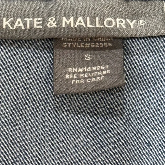 Kate & Mallory Women's Moto Denim Jacket Size Small - Picture 5 of 6